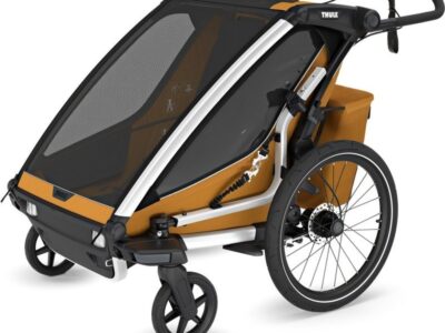 Chariot à velo Thule pour 2 Enfants - Chariot Sport 2 Double - natural gold