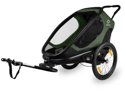 Remorque à vélo pas cher ​Hamax Outback One 1 Enfant - vert / noir