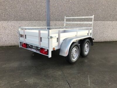 Remorque aluminium double essieux 225x132 cm