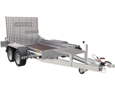 Remorque de chantier pour le transport d’une mini pelle – UNITRAILER STARK 3 260