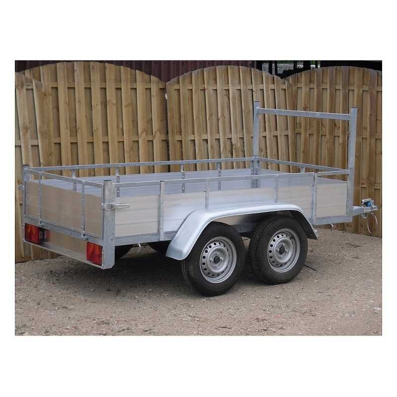 Remorque double essieux aluminium 300x132 cm